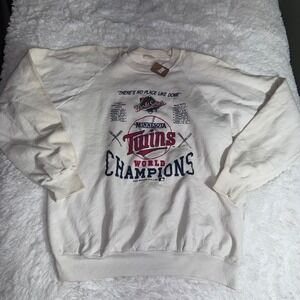 Belton Minnesota Twins Sweatshirt Mens XL White 1987 World Series Champions MLB